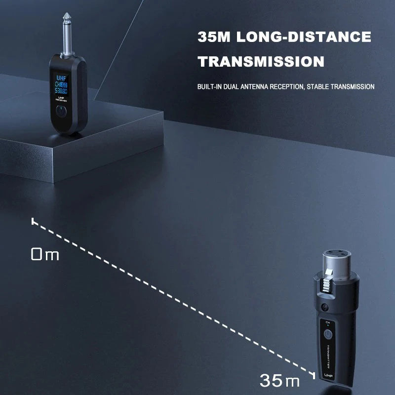 Wireless Microphone Converter XLR Transmitter and Receiver System