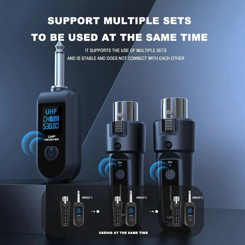 Wireless Microphone Converter XLR Transmitter and Receiver System